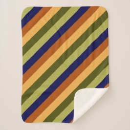 Schattigee Olijfsalie Navy Stripes Kleine Sherpa D Sherpa Deken