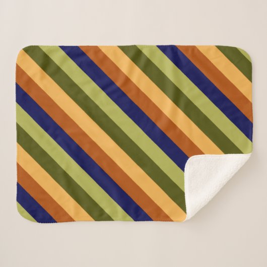 Schattigee Olijfsalie Navy Stripes Kleine Sherpa D Sherpa Deken (Voorkant (horizontaal))