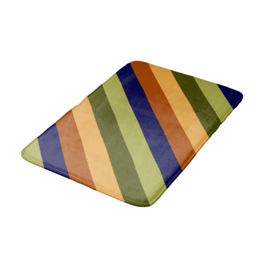 Schattigee Olijfsalie Navy Stripes Medium Bath Mat (Gekanteld)