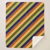 Schattigee Olijfsalie Navy Stripes Medium Sherpa D Sherpa Deken (Voorkant)