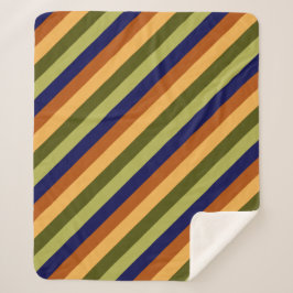 Schattigee Olijfsalie Navy Stripes Medium Sherpa D Sherpa Deken