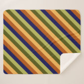 Schattigee Olijfsalie Navy Stripes Medium Sherpa D Sherpa Deken (Voorkant (horizontaal))