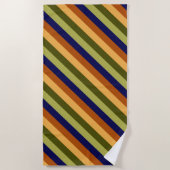 Schattigee Olijfsalie Navy Stripes Strandlaken (Voorkant)