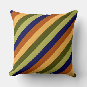Schattigee Olijfwijze Navy Stripes Groot Sierkusse Kussen