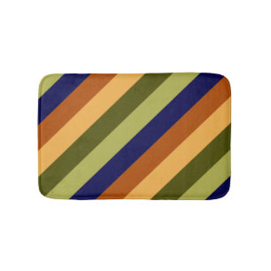 Schattigee Olijfwijze Navy Stripes Kleine Badmat