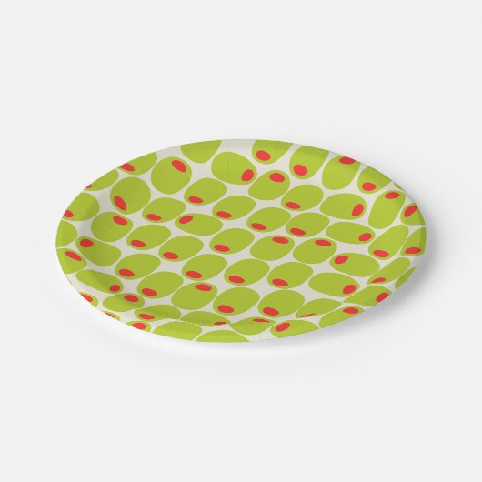 Schattigee Olijven Papier Borden Papieren Bordje (Gekanteld)