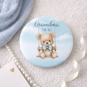 Schattigee oma-aanstaande Teddy Bear Baby shower B Ronde Button 7,6 Cm