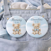 Schattigee oma-aanstaande Teddy Bear Baby shower B Ronde Button 7,6 Cm