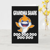Schattigee oma Shark Doo Doo Doo Kaart (Gele Bloem)