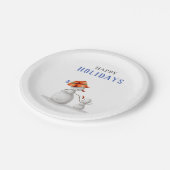 Schattigee oma sneeuwman kerstfeest papieren bordje (Gekanteld)