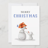 Schattigee Oma Snowman Vrolijk Kerstfeest Feestdagenkaart (Voorkant)