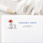 Schattigee oma Snowman Winter Retouradres Etiket (Insitu)
