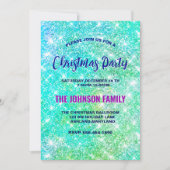 Schattigee ombre groene faux glitter kerst kaart (Voorkant)