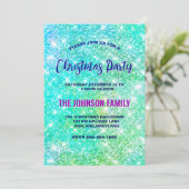 Schattigee ombre groene faux glitter kerst kaart (Staand voorkant)