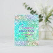 Schattigee ombre groene glitter kerst nieuwjaar briefkaart (Staand voorkant)