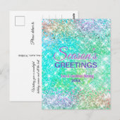 Schattigee ombre groene glitter kerst nieuwjaar briefkaart (Voorkant / Achterkant)