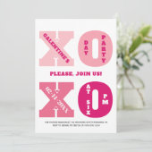 Schattigee ombre roze HOHO Galentine's Day party Kaart (Staand voorkant)