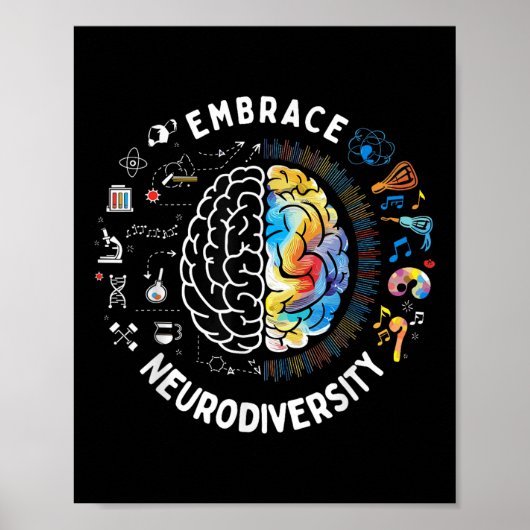 Schattigee Omhelzing Neurodiversiteit Autisme Bewu Poster (Voorkant)
