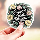 Schattigee ondersteuning lokale boeren Bloemen Sticker