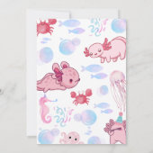 Schattigee onderwater Axolotl Kinder roze plezier  Kaart (Achterkant)