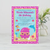 Schattigee Onderwater Octopus Kids Verjaardag Kaart (Staand voorkant)