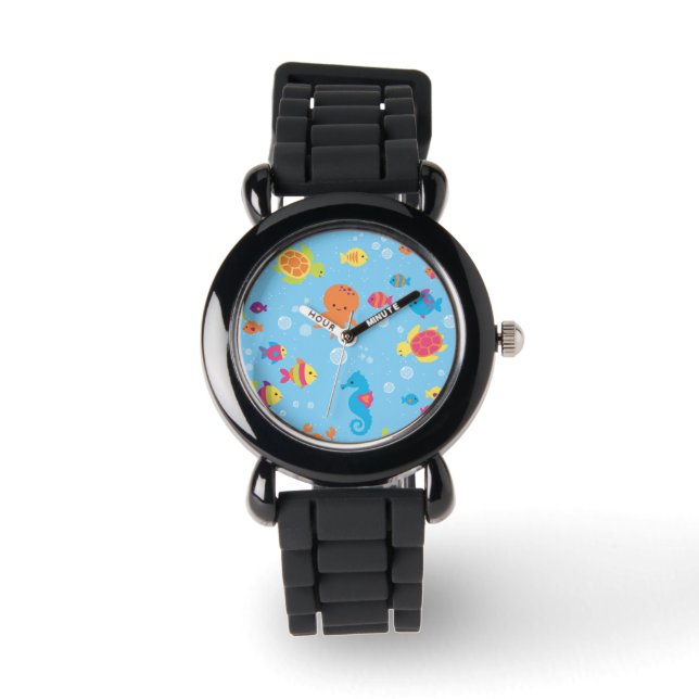 Schattigee onderwaterscène horloge (Voorkant)