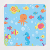 Schattigee onderwaterscène labels (Design 1)