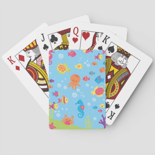 Schattigee onderwaterscène pokerkaarten (Achterkant)