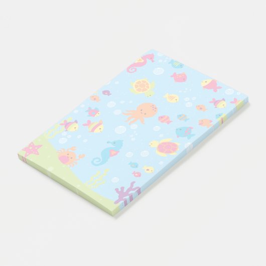 Schattigee onderwaterscène post-it® notes (Schuin)