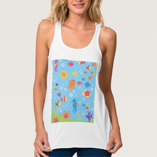 Schattigee onderwaterscène tanktop (Voorkant)