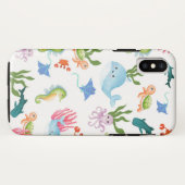 Schattigee onderwatervrienden - Ocean Animals Patt Case-Mate iPhone Case (Achterkant (horizontaal))