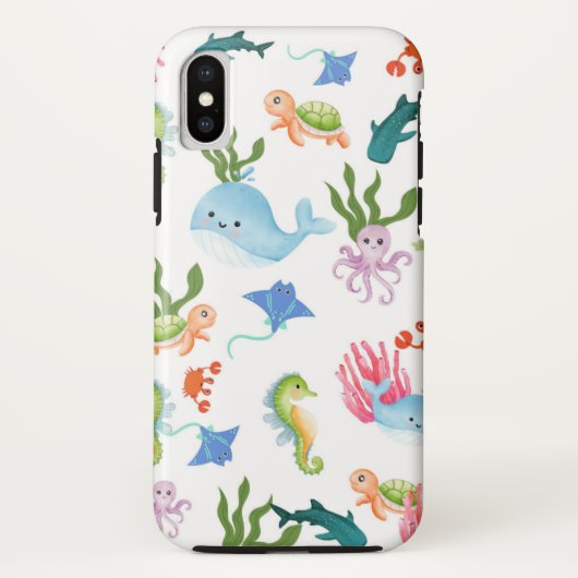 Schattigee onderwatervrienden - Ocean Animals Patt Case-Mate iPhone Case (Achterkant)