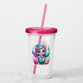 Schattigee onderwaterzeemeermin acryl drinkbeker (Achterkant)