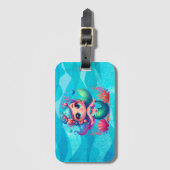 Schattigee onderwaterzeemeermin bagagelabel (Voorkant (verticaal))