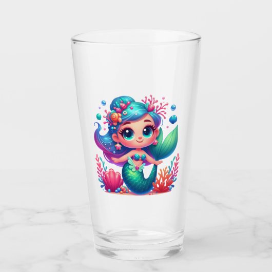 Schattigee onderwaterzeemeermin glas (Voorkant)