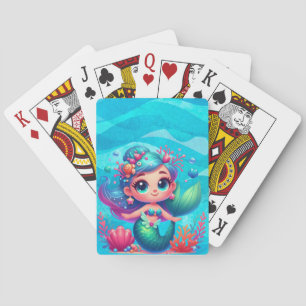 Schattigee onderwaterzeemeermin pokerkaarten