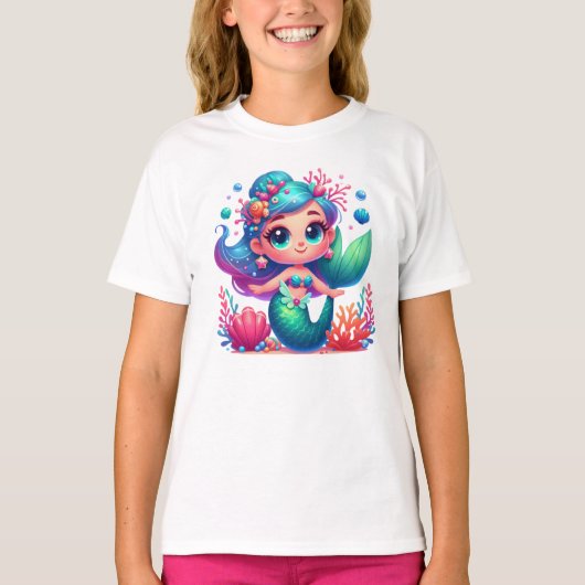 Schattigee onderwaterzeemeermin t-shirt (Voorkant)
