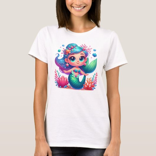 Schattigee onderwaterzeemeermin t-shirt (Voorkant)
