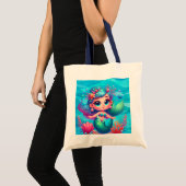 Schattigee onderwaterzeemeermin tote bag (Voorkant (product))