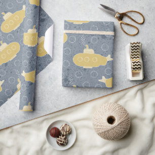 Schattigee onderzeeboot Boys Nautisch Baby shower Cadeaupapier