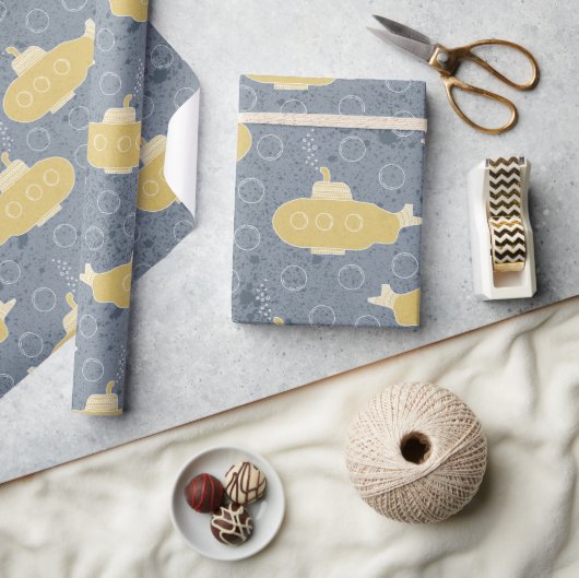 Schattigee onderzeeboot Boys Nautisch Baby shower Cadeaupapier (Crafts)