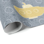 Schattigee onderzeeboot Boys Nautisch Baby shower Cadeaupapier (Rol Hoek)