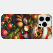 Schattigee, ondeugende kat in de kerstboom Case-Mate iPhone case (Achterkant (horizontaal))