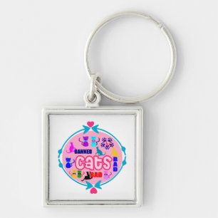 😻🐾↷ Schattigee Ondeugende Kattenfamilie Fabulous Sleutelhanger