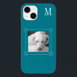 Schattigee One Photo Dog Single Initiaal Blauwgroe Case-Mate iPhone 14 Hoesje<br><div class="desc">Deze schattige telefoonhoes is voorzien van Olive,  een prachtige Labrador-mix. Foto en initiaal zijn aanpasbaar.</div>