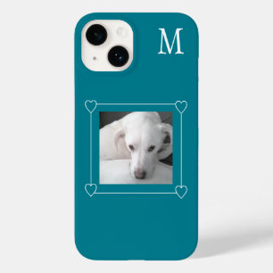 Schattigee One Photo Dog Single Initiaal Blauwgroe Case-Mate iPhone 14 Hoesje
