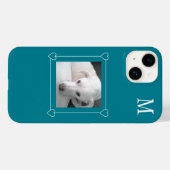 Schattigee One Photo Dog Single Initiaal Blauwgroe Case-Mate iPhone Case (Achterkant (horizontaal))