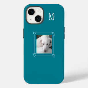 Schattigee One Photo Dog Single Initiaal Blauwgroe iPhone 14 Hoesje