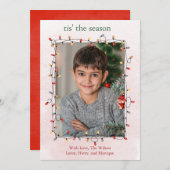 Schattigee One Photo String verlicht Kerstmis Feestdagenkaart (Voorkant / Achterkant)