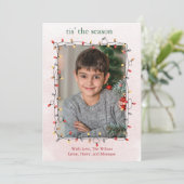 Schattigee One Photo String verlicht Kerstmis Feestdagenkaart (Staand voorkant)